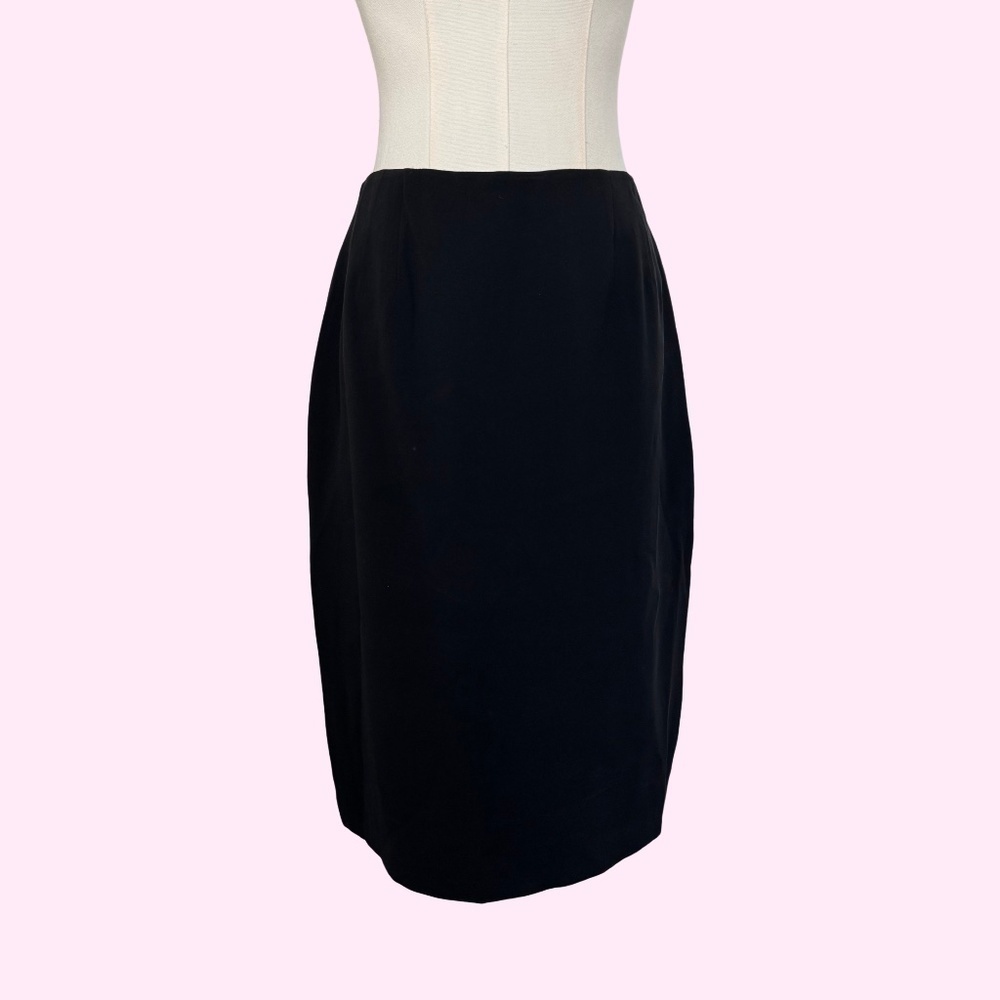 NWT Linda Allard Ellen Tracy 100% Silk Pencil Skirt Black Size 8